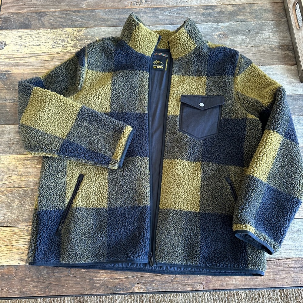 LL bean x todd snyder men’s zip jacket xxl buffalo pile fleece, great condition
